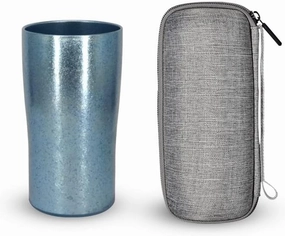 BTTSTRA Outdoor pure titanium beer mug portable car coffee mug(Blue 1)