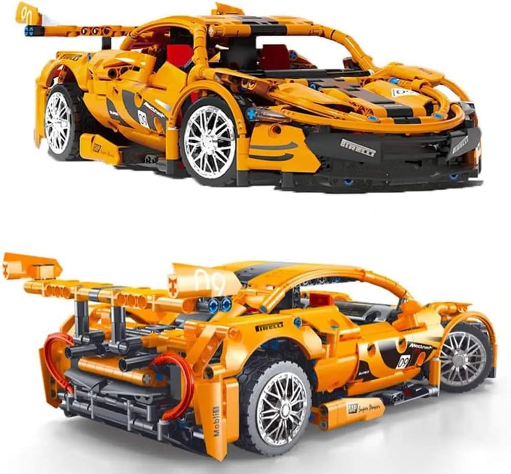 Building Blocks Remote Conrol Racing Car 1: 14 Tech Sports Car Building Brick RC Supercar Building Kit Adult Collectible Race Cars Model Great Gift for Boys, Teens Ages 6 ,1258PCS