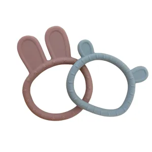 Bunny or Bear Baby Teething Ring Toy