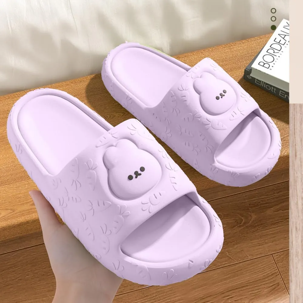 Bunny Slippers Bathroom Slippers Cartoon Ladies Summer Indoor Home Soft Sole Non-slip Thick Eva Slippers Can Be Worn Outside