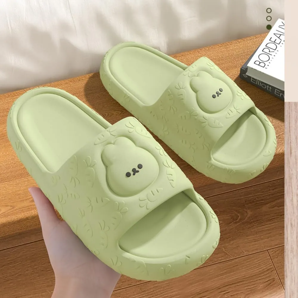 Bunny Slippers Bathroom Slippers Cartoon Ladies Summer Indoor Home Soft Sole Non-slip Thick Eva Slippers Can Be Worn Outside