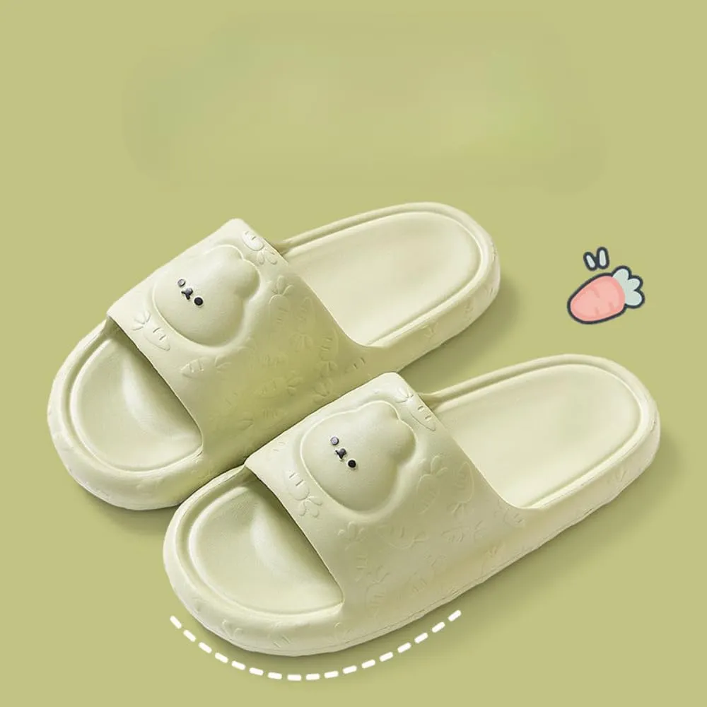 Bunny Slippers Bathroom Slippers Cartoon Ladies Summer Indoor Home Soft Sole Non-slip Thick Eva Slippers Can Be Worn Outside