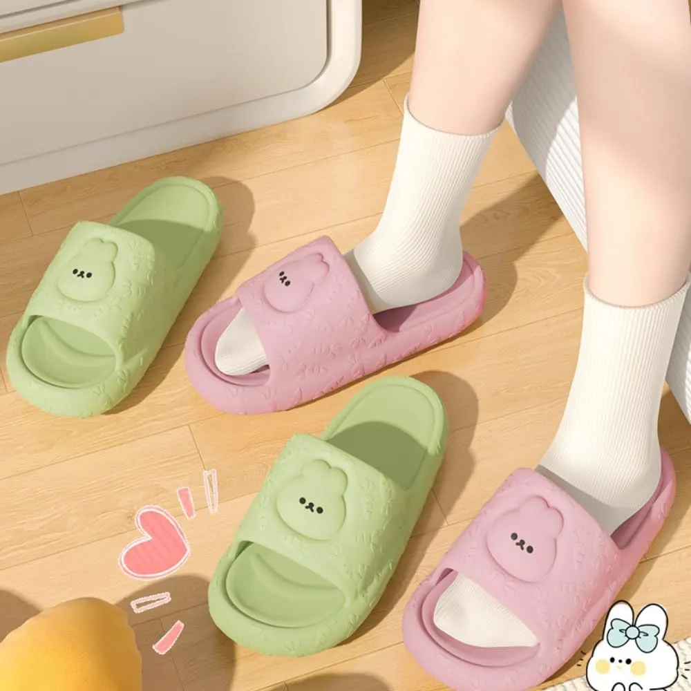 Bunny Slippers Bathroom Slippers Cartoon Ladies Summer Indoor Home Soft Sole Non-slip Thick Eva Slippers Can Be Worn Outside