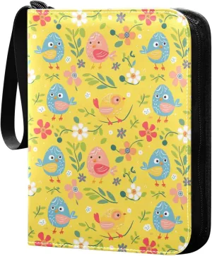business card binder cards album display holder with double sided removable sleeves collectors for 400 cards Cute Cartoon Colorful Birds