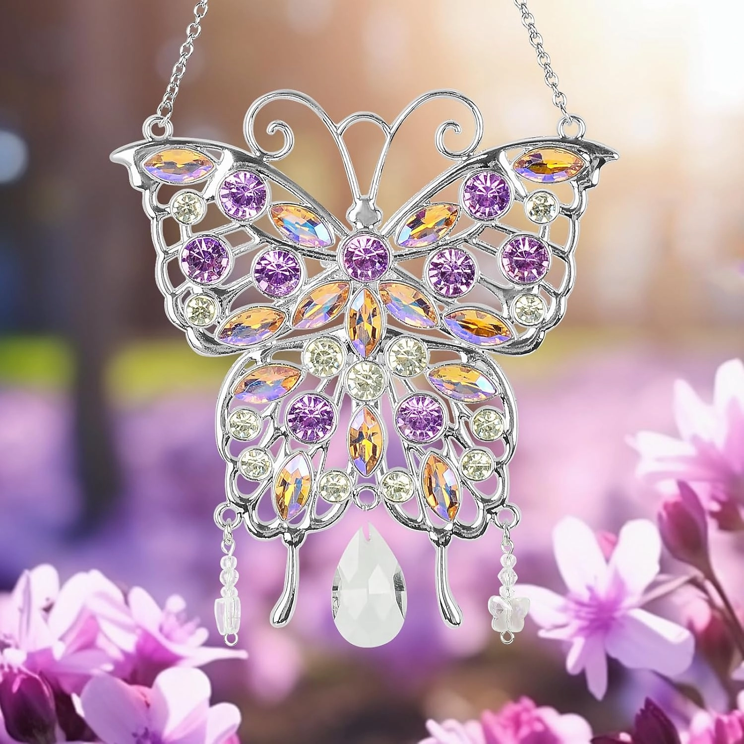 Butterfly Crystals Gift for Women Mom Grandma Sister Wife Unique Butterfly Gift Birthday Gifts, Crystal Hanging for Walls Windows Bedrooms
