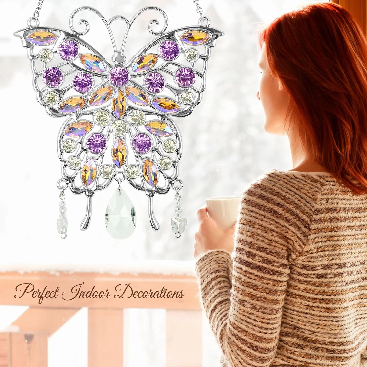 Butterfly Crystals Gift for Women Mom Grandma Sister Wife Unique Butterfly Gift Birthday Gifts, Crystal Hanging for Walls Windows Bedrooms
