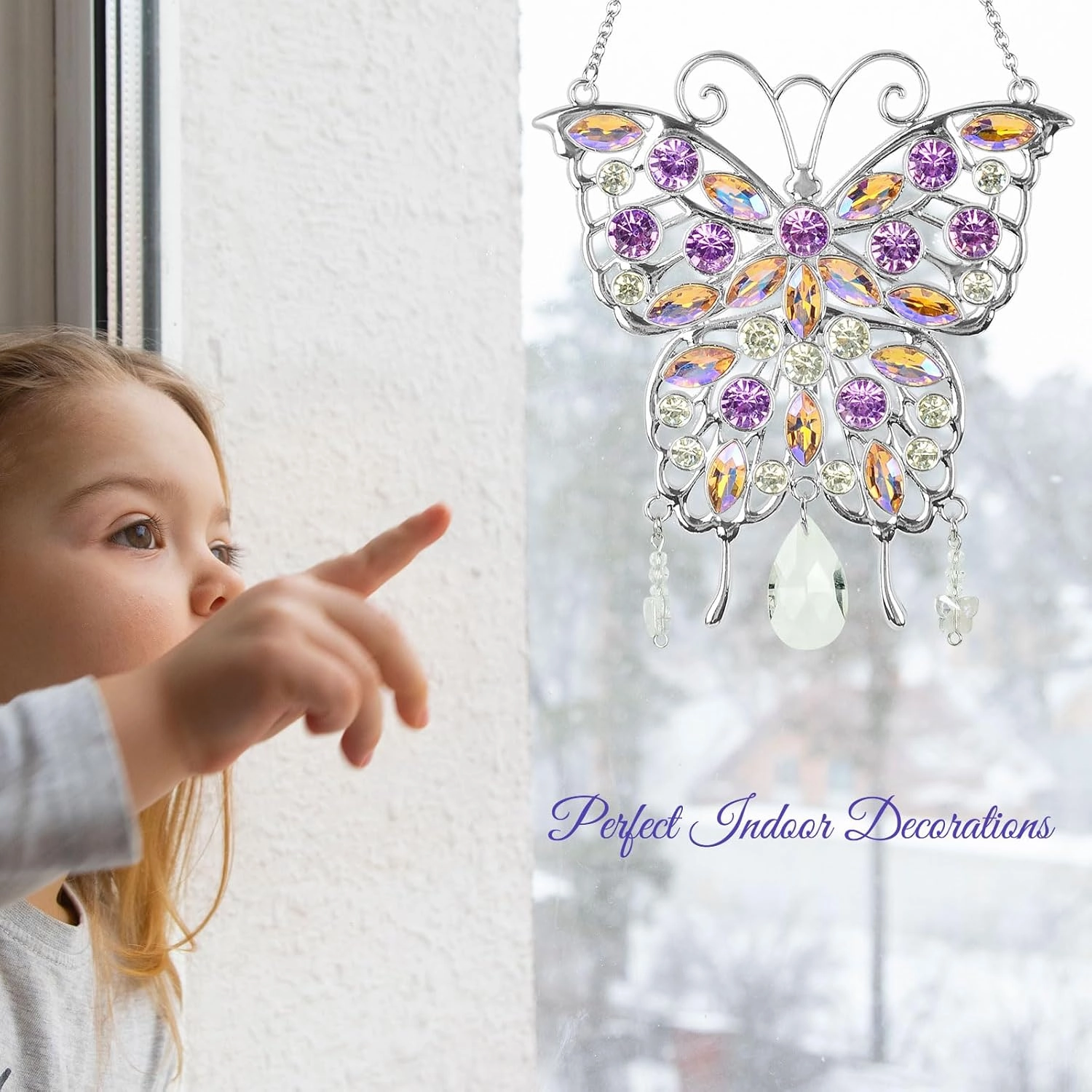 Butterfly Crystals Gift for Women Mom Grandma Sister Wife Unique Butterfly Gift Birthday Gifts, Crystal Hanging for Walls Windows Bedrooms