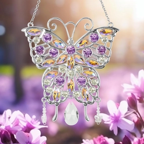Butterfly Crystals Gift for Women Mom Grandma Sister Wife Unique Butterfly Gift Birthday Gifts, Crystal Hanging for Walls Windows Bedrooms