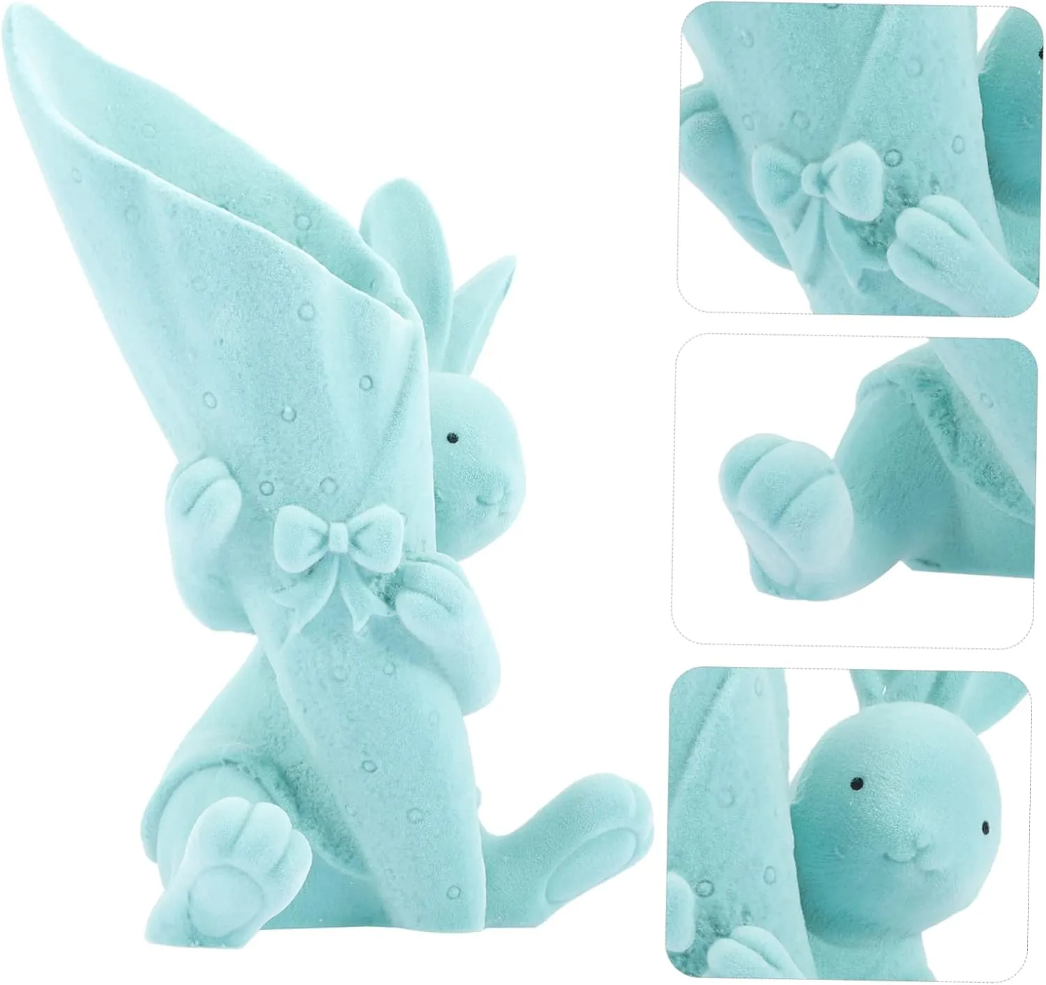 Cabilock Cartoon Bunny Figurine Holding Vase Cute Desktop Decor for and Office for Flower Arrangements Adorable Statues for Easter Everyday Use