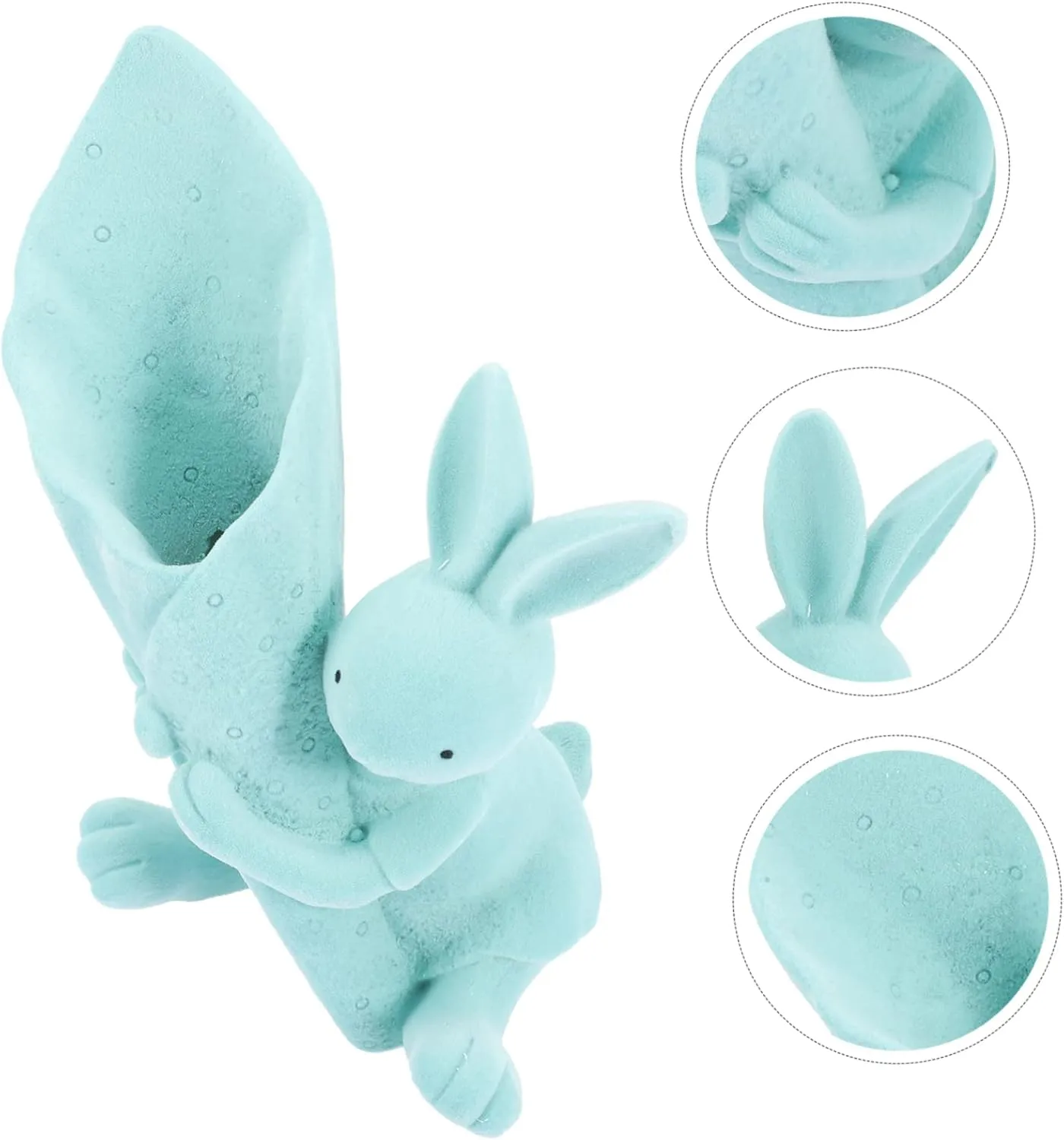 Cabilock Cartoon Bunny Figurine Holding Vase Cute Desktop Decor for and Office for Flower Arrangements Adorable Statues for Easter Everyday Use