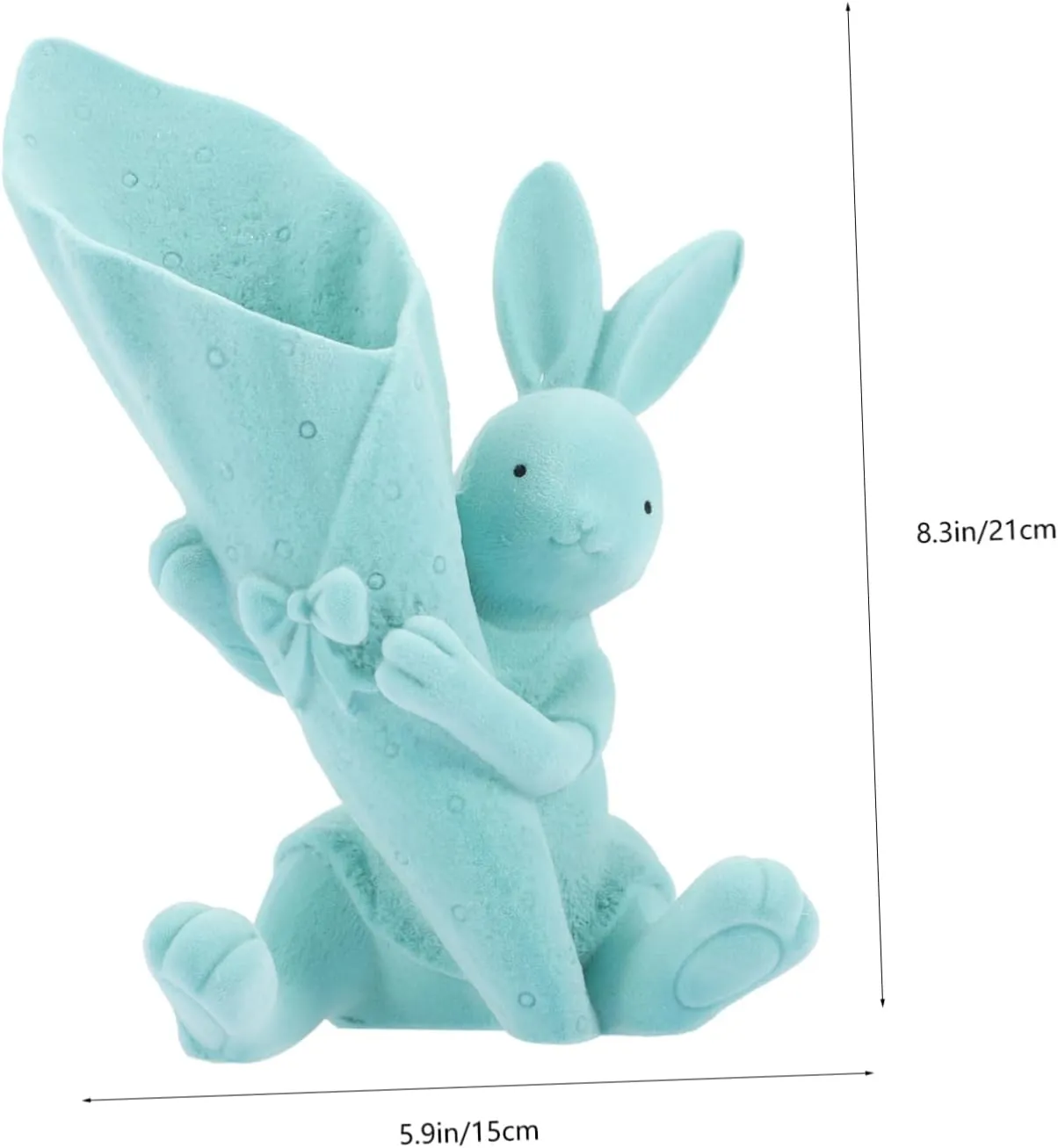 Cabilock Cartoon Bunny Figurine Holding Vase Cute Desktop Decor for and Office for Flower Arrangements Adorable Statues for Easter Everyday Use