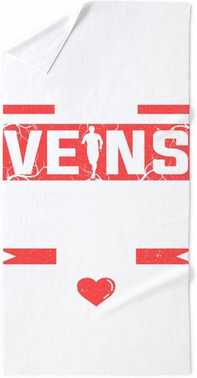 CafePress 26.2 Marathon is in My Veins Jesus HEA 30"x60" Absorbent, Soft Beach Towel