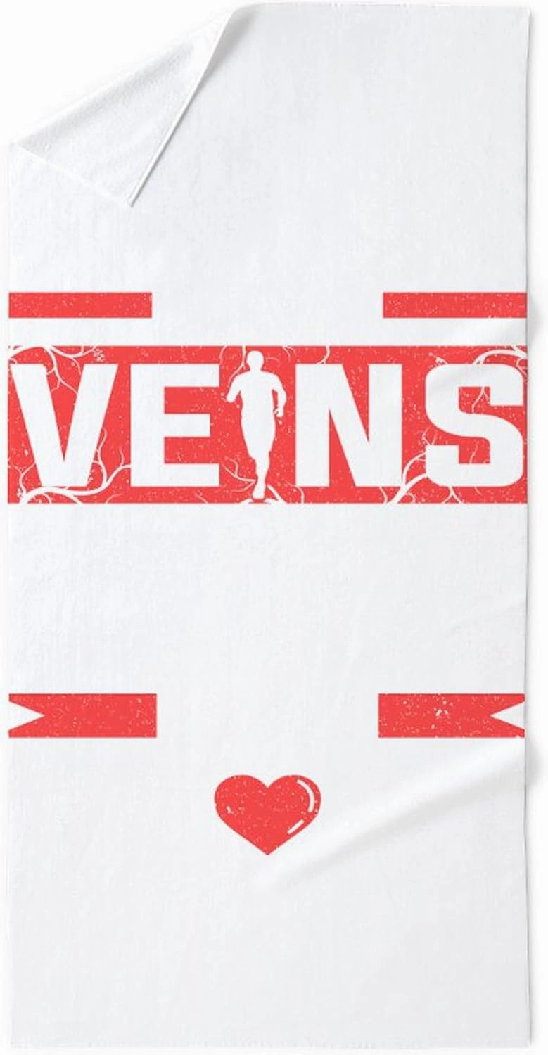CafePress 26.2 Marathon is in My Veins Jesus HEA 30"x60" Absorbent, Soft Beach Towel