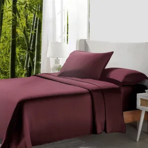 California Design Den Rayon from Bamboo Sheets Queen Size Bed Luxury Silk Sheets Cooling Sheets, Burgundy Bedsheets with Snug Fitted Deep Pockets (Queen, Burgundy)