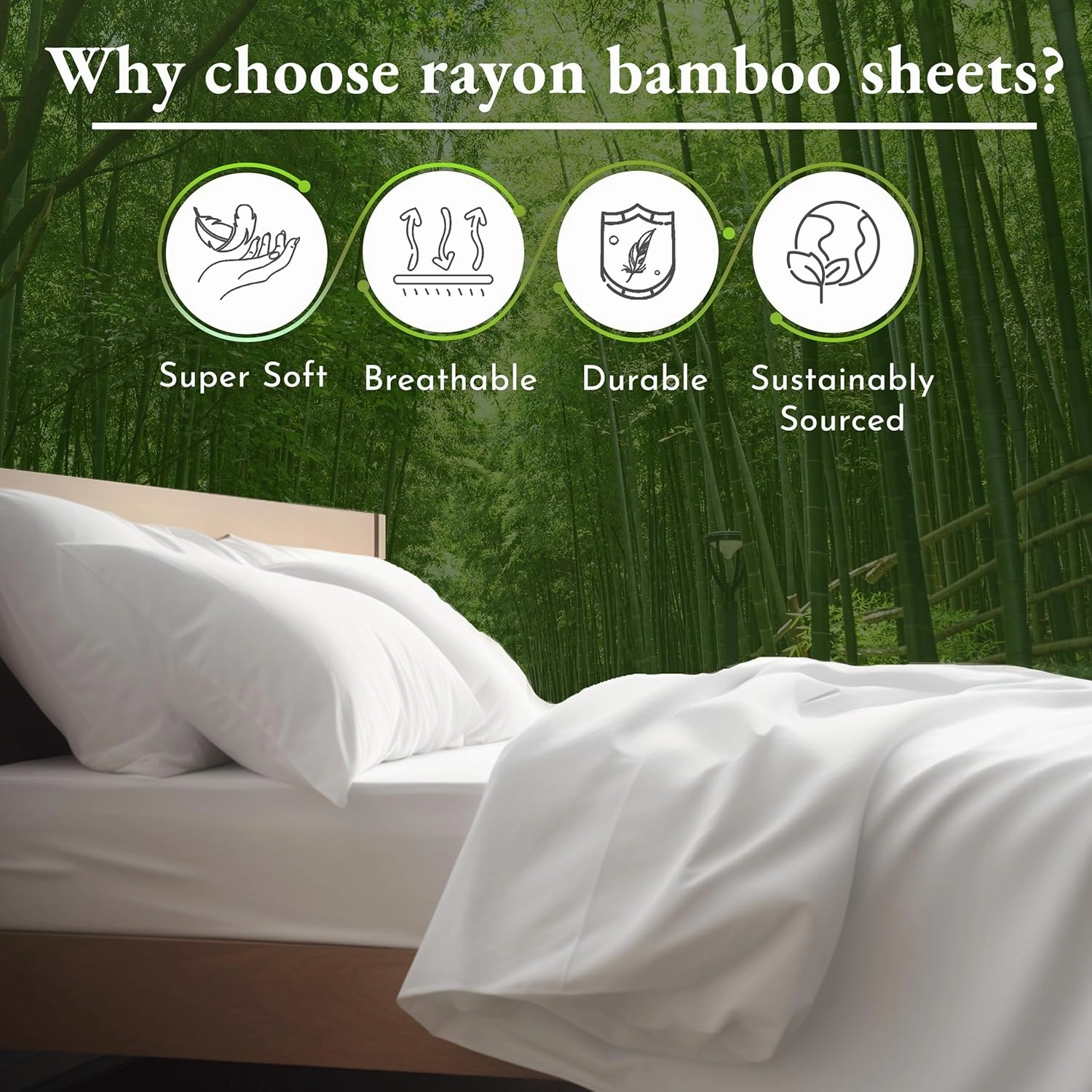 California Design Den Rayon from Bamboo Luxury Silk Cooling Sheets, Queen Size, Grey Bedsheets with Snug Fitted Deep Pockets