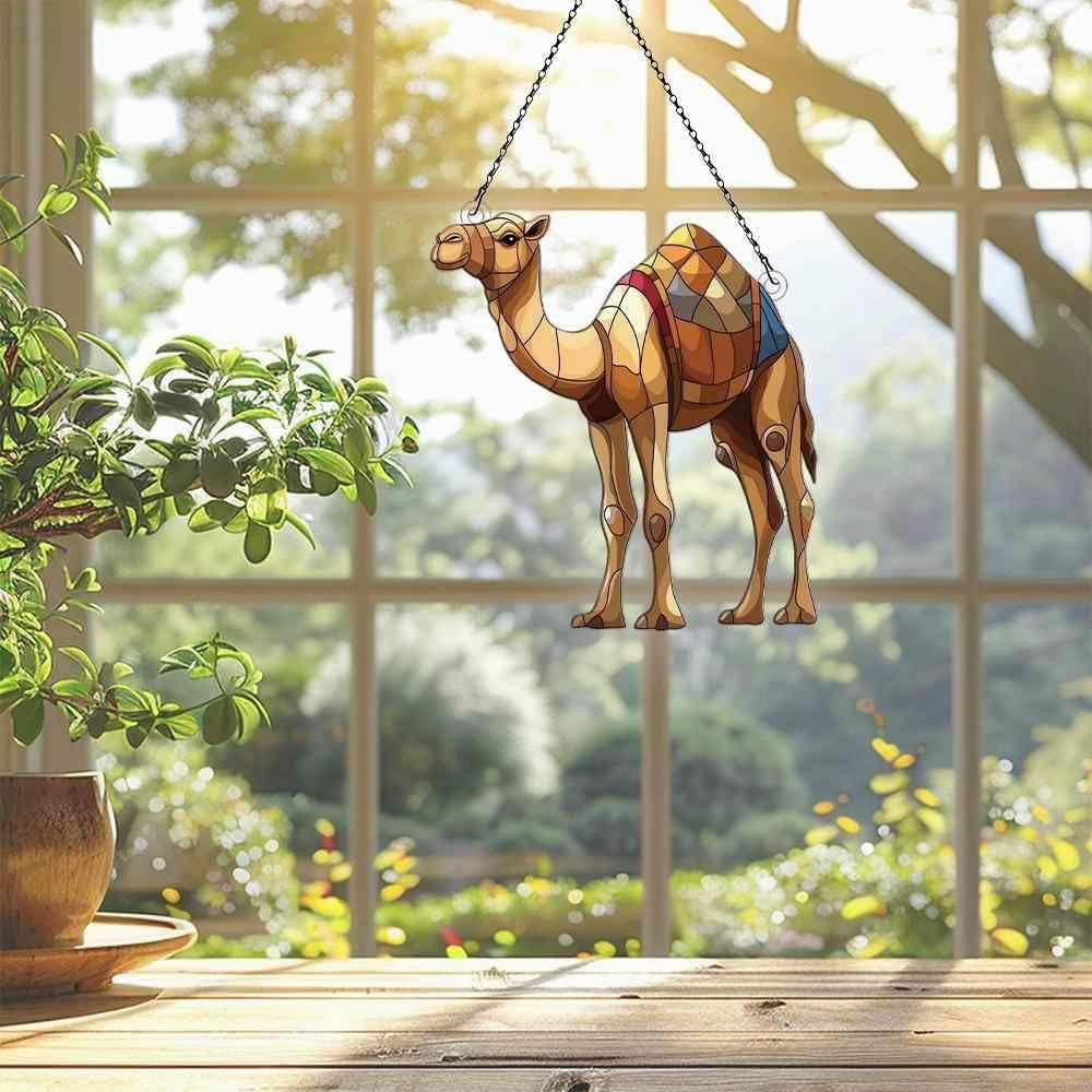 Camel Ornaments Acrylic Window Hanging - Gifts for Camel Lovers, Camel Gifts for Women Men - Camel Decor - Camel Christmas Decorations