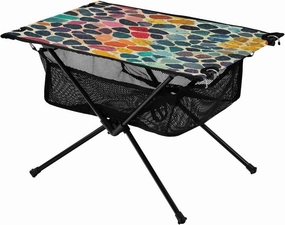 Camping Table Lightweight Portable Folding Table with Mesh Storage Net Colorful Leopard Skin Ideal for Camping Hiking Beach Picnic Travel Backyard