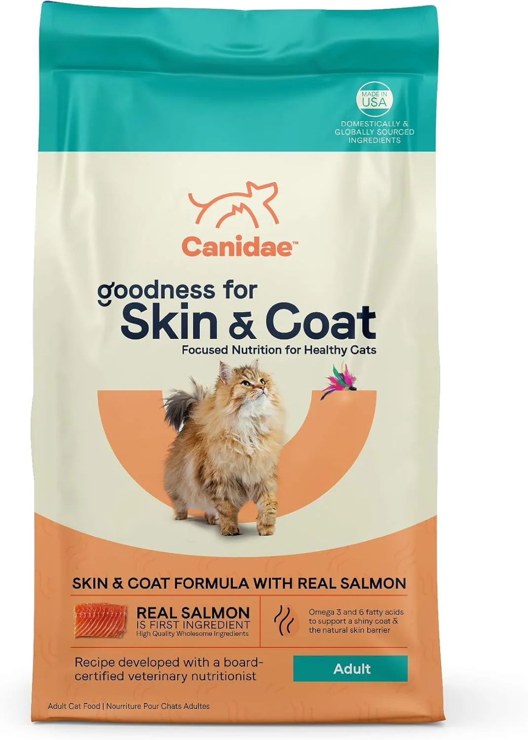 Canidae Goodness for Skin and Coat, Premium Adult Dry Cat Food with Real Salmon, 5 lbs.
