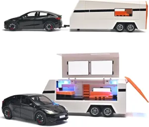Car for Boys 1/24 Diecast Cars Y Toy Trailer,Die Cast Metal Y Toy Car,Metal Trailer Toys for Toddlers,Pull Back Cars with Light and Sound,Cars for Kids Ages 3-5（Black）