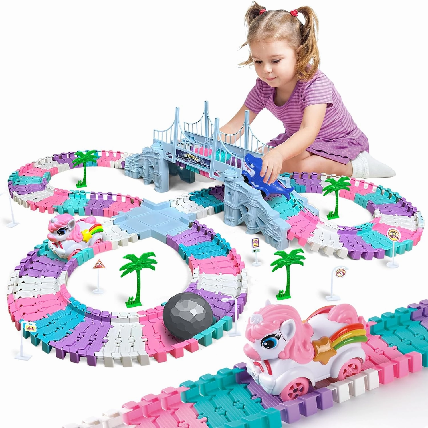 Car Toys for Kid 4-6, 194 PCS Race Car Track for Kids Ages 4-8, Monster Truck 2  Year Old Birthday Gift Toddler Cars Toy for 3  Year Old Girl Boy