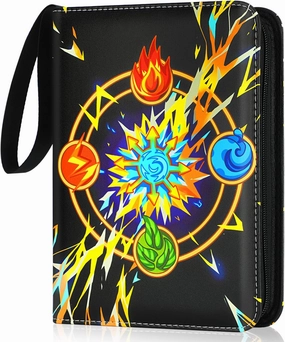Card Binder for Cards, 4-Pocket Trading Card Binder with 50 Removable Sleeves Fits 400 Cards, Great Creative Design Card Collection Binder Album Gift for Boys Girls Aged 4 to 16 (400 Pockets)
