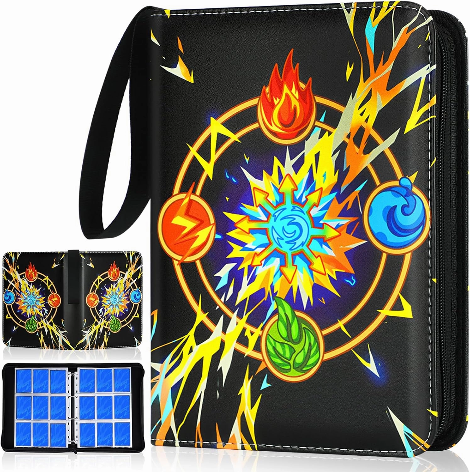 Card Binder for Cards, 9-Pocket Trading Card Binder with 50 Removable Sleeves Fits 900 Cards, Great Creative Design Card Collection Binder Album Gift for Boys Girls Aged 4 to 16 (900 Pockets)