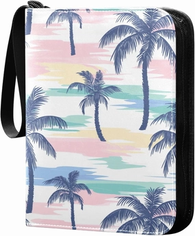 card photo album 400 pockets photo album with double sided removable sleeves for game, baseball cards collection Boho Simple Style Island Coconut Tree