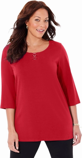 Catherines Women's Plus Size Suprema Studio Double-Ring Tee