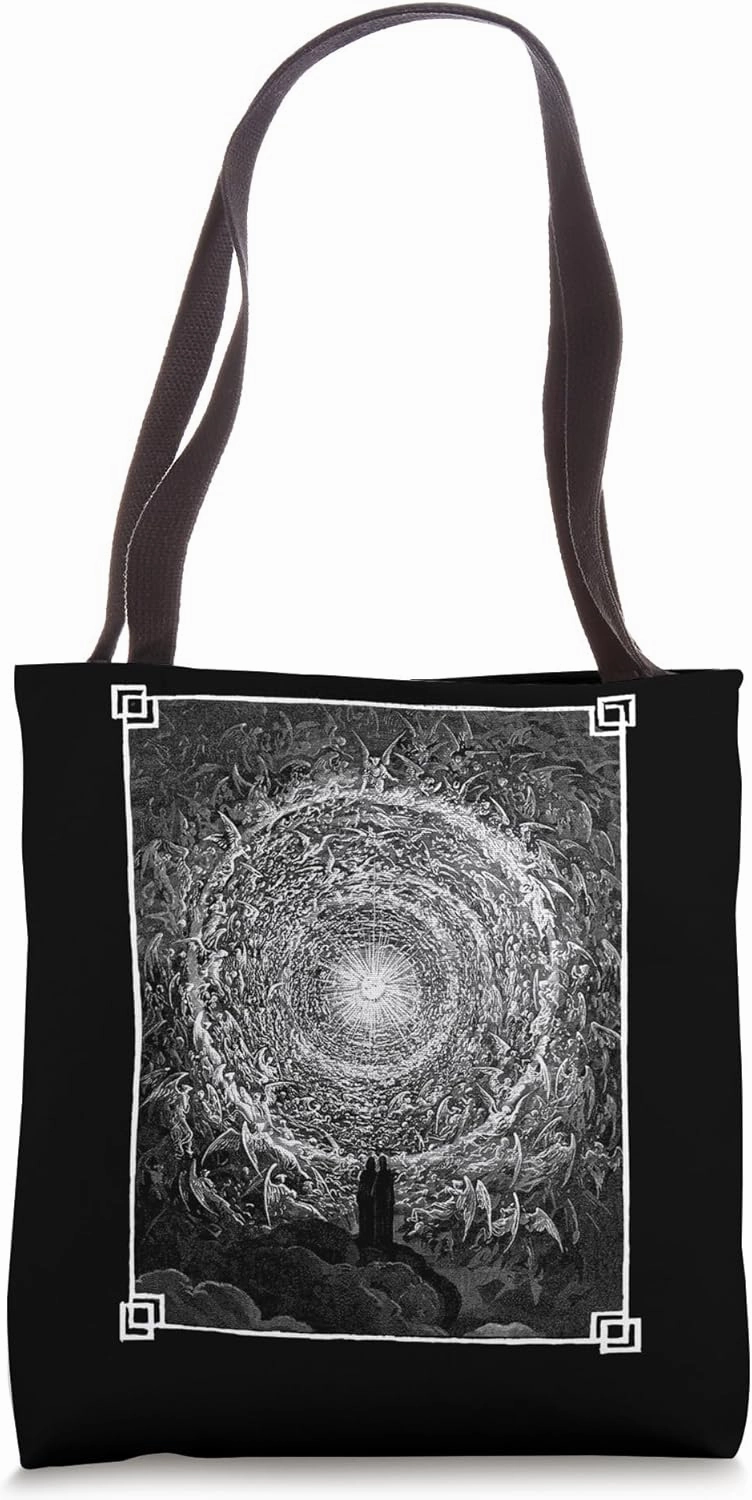 Celestial Rose Dark Occult Pagan Gustave Dore Divine Gravure Tote Bag