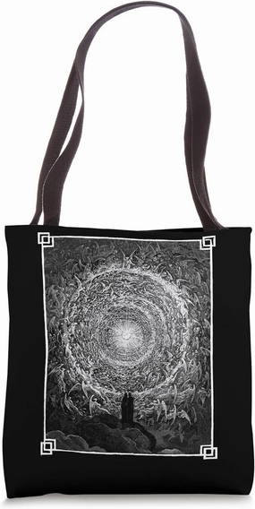 Celestial Rose Dark Occult Pagan Gustave Dore Divine Gravure Tote Bag