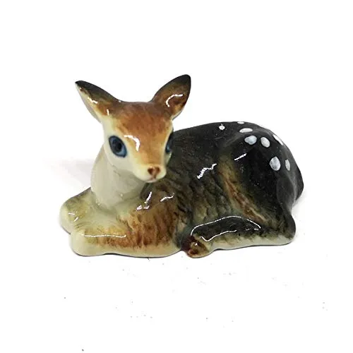 Ceramic Deer Bambi Figurine Craft Miniature Collectible Porcelain Wildlife Animal