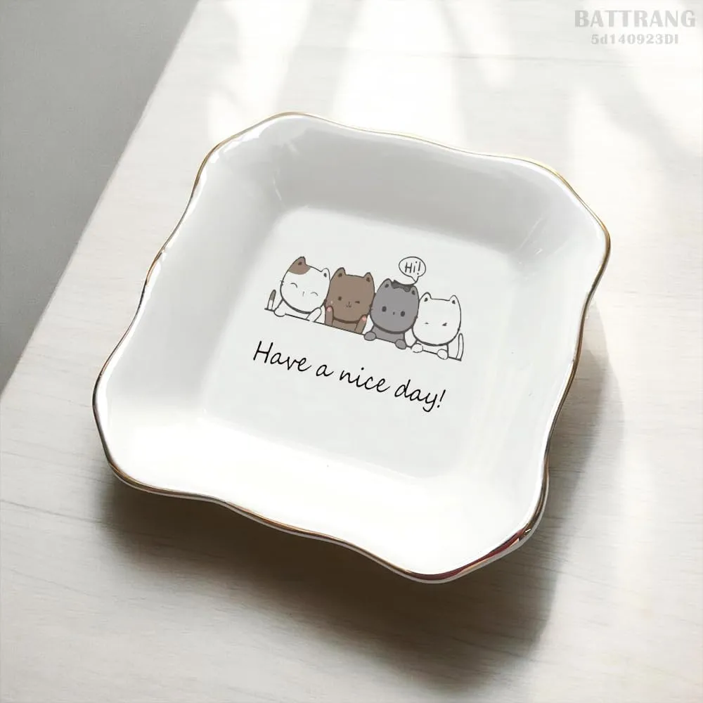 Ceramic Jewelry Dish, Greeting Gifts, Friendship Gifts, Sister Birthday Gifts, Gift for Cat Lover, Gift for Her, Daughter Gifts, Bestie Gifts, Housewarming Gifts