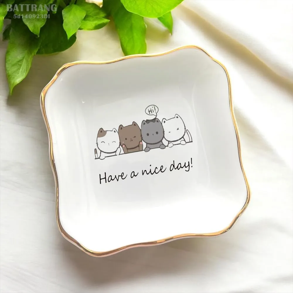 Ceramic Jewelry Dish, Greeting Gifts, Friendship Gifts, Sister Birthday Gifts, Gift for Cat Lover, Gift for Her, Daughter Gifts, Bestie Gifts, Housewarming Gifts