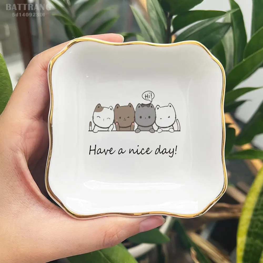 Ceramic Jewelry Dish, Greeting Gifts, Friendship Gifts, Sister Birthday Gifts, Gift for Cat Lover, Gift for Her, Daughter Gifts, Bestie Gifts, Housewarming Gifts