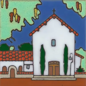 Ceramic Mission Tile - 6" x 6" - San Miguel Arcangel