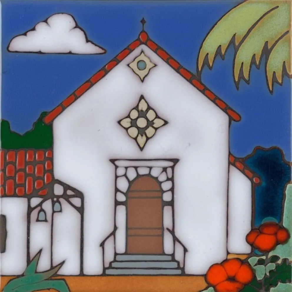 Ceramic Mission Tile - 6" x 6" - San Rafael Arcangel