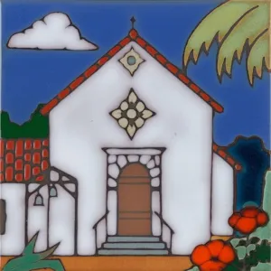 Ceramic Mission Tile - 6" x 6" - San Rafael Arcangel