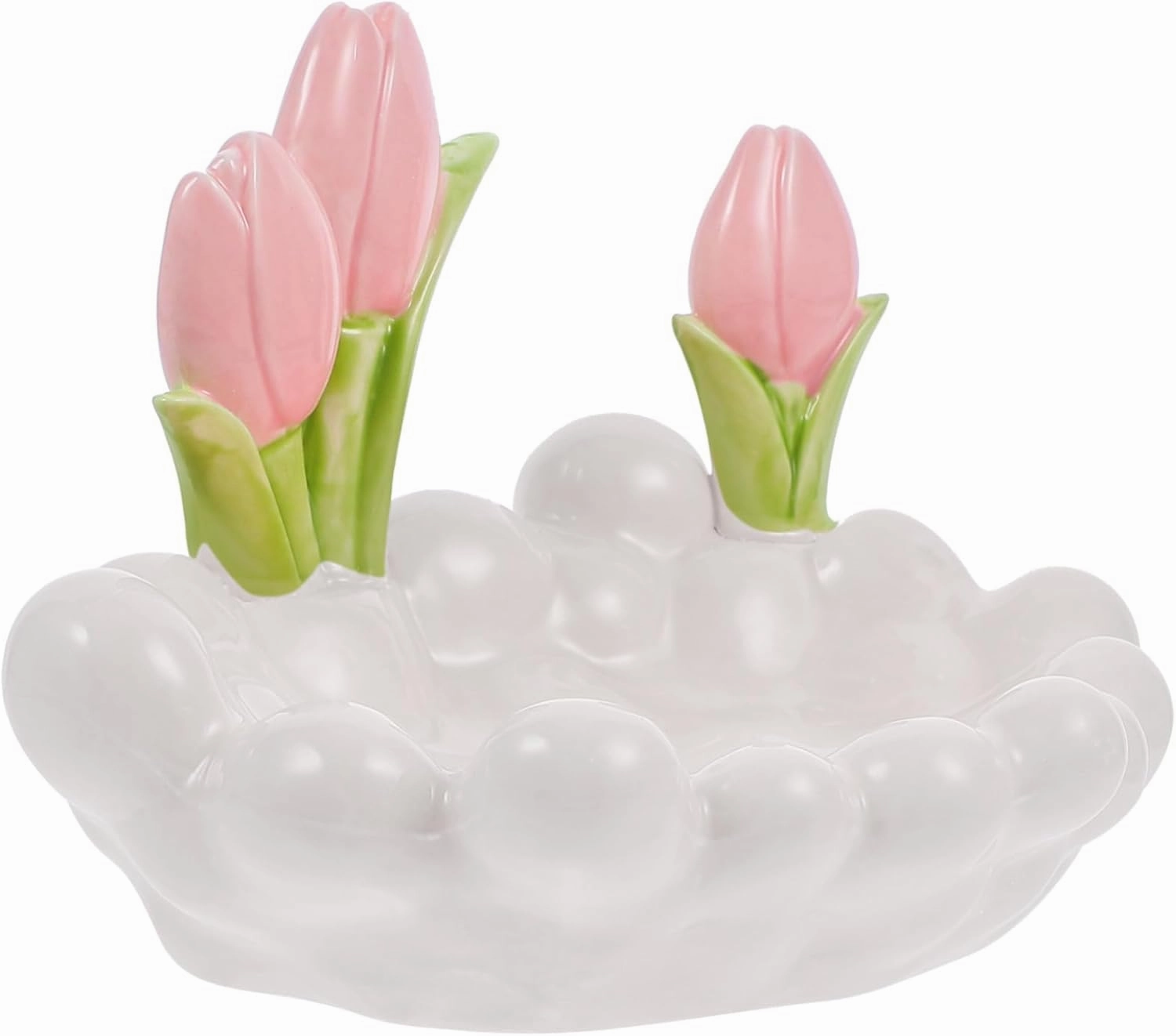 Ceramic Trinket Dish Watch Keys Tray Storage Rack Jewelry Organizer Dish Necklace Dressing Table Make up Jewelry Rack Home Decor Storage Small Key Key Ring Disk Jewelry (White 19.00X12.80X12.70CM)