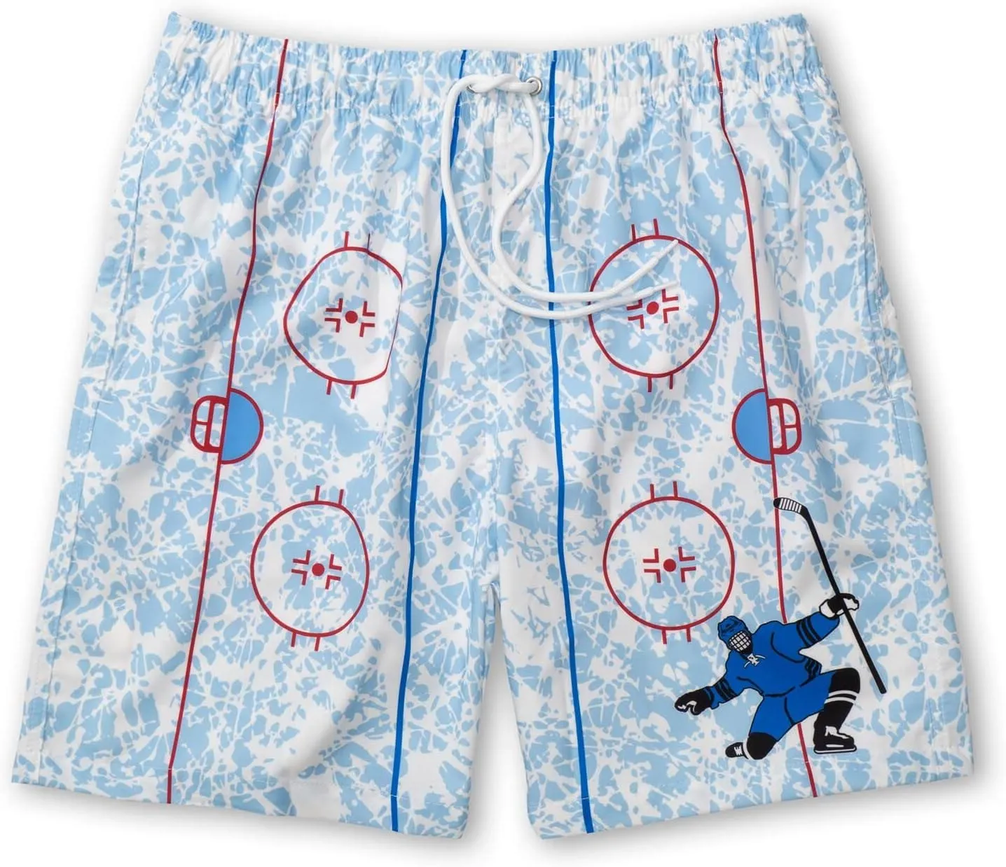 ChalkTalkSPORTS Hockey Swim Trunks | Swim Board Shorts | Youth and Adult Sizes