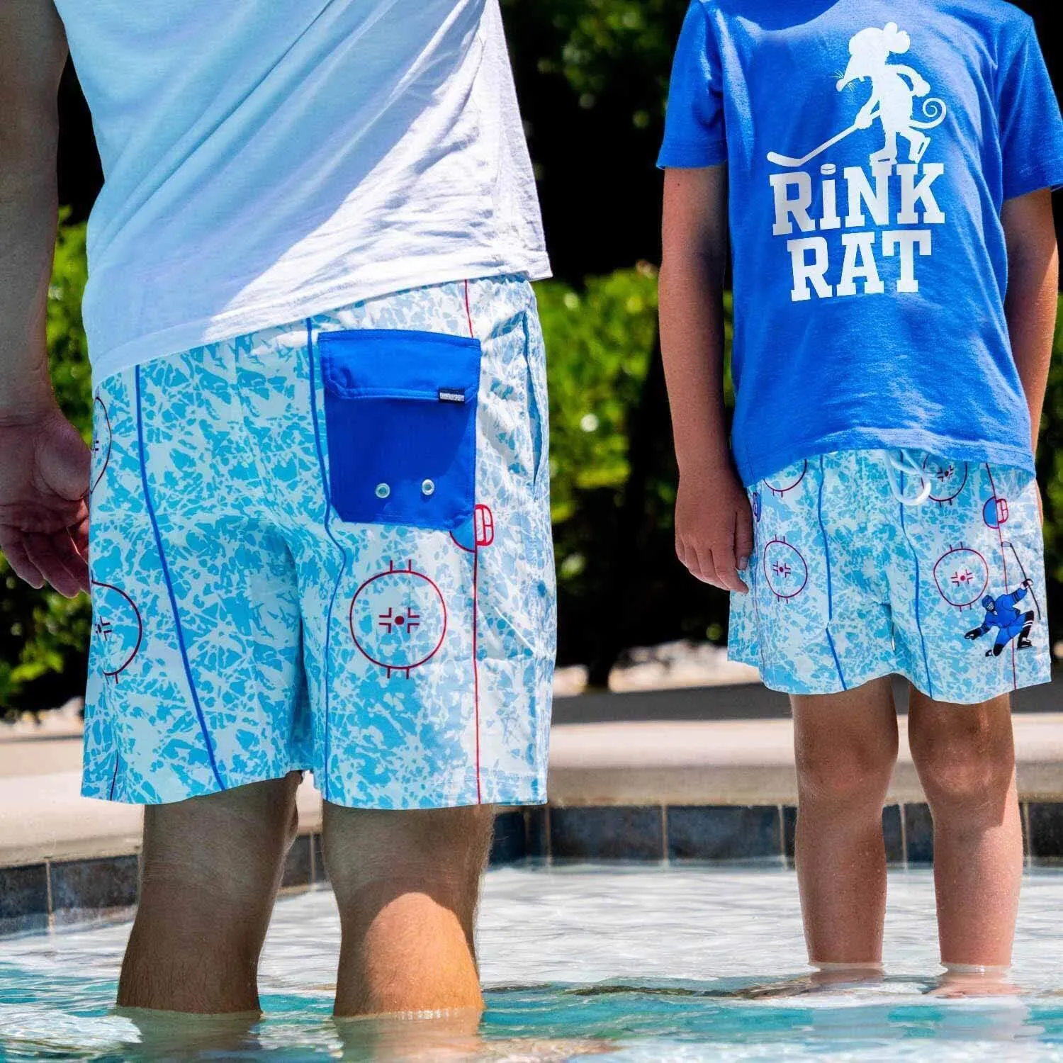 ChalkTalkSPORTS Hockey Swim Trunks | Swim Board Shorts | Youth and Adult Sizes