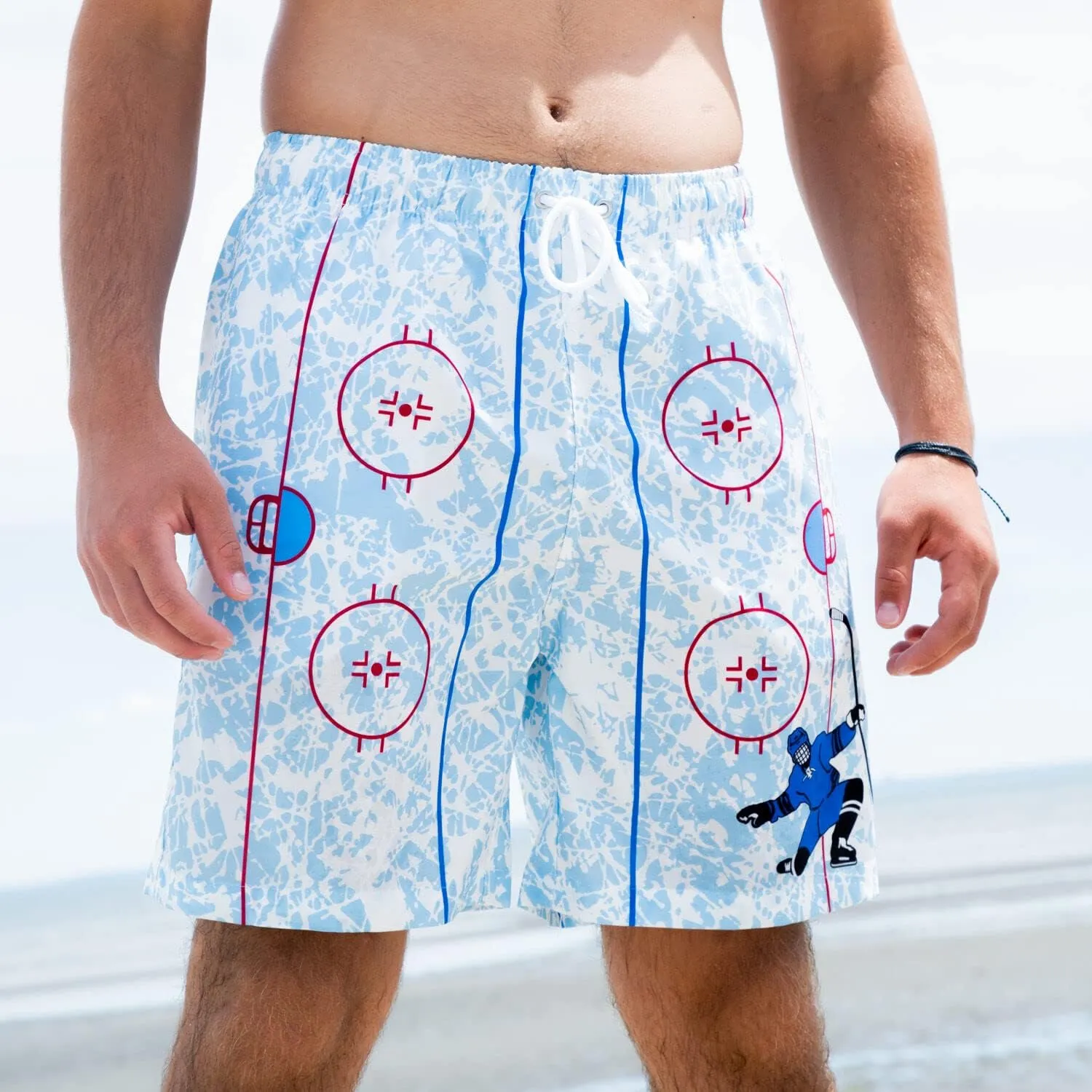 ChalkTalkSPORTS Hockey Swim Trunks | Swim Board Shorts | Youth and Adult Sizes