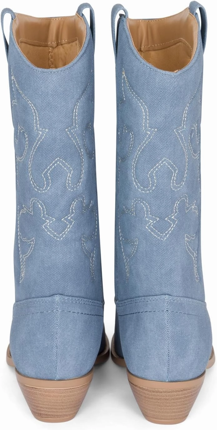 Chariot & Co Ring Women’s Western Cowgirl Boots – Mid-Calf Style with 2” Heel in Multiple Colors