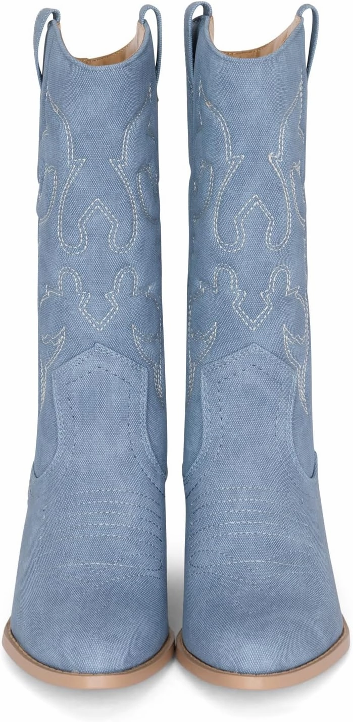 Chariot & Co Ring Women’s Western Cowgirl Boots – Mid-Calf Style with 2” Heel in Multiple Colors