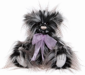 Charlie Bears - Chocolat | 2024 Cuddle Time Exclusive, Plush Teddy Bear, Long Pile Plush Teddy, Monochrome Teddy, 3 Years  , Handmade, Collectable, Fully Jointed, Poseable