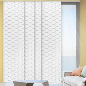CHICOLOGY Sliding Door Blinds, Blinds for Sliding Glass Doors, Sliding Glass Door Blinds, Vertical Blinds for Patio Doors, Room Divider, Hexagon, W:46-86 x H: 0-96 inch