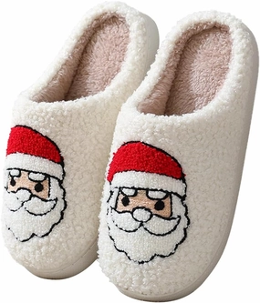 Christmas Slippers for Womens Mens Plush Warm Christmas Reindeer Moose Santa Claus Elk Slippers Winter Soft Fuzzy House Slippers Cozy Indoor Shoes, Christmas Gifts For Girls Wife Girlfriend