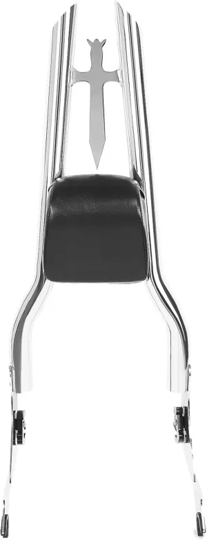 Chrome Detachable Sissy Bar Passenger Backrest Rear Pad for Harley Davidson Touring Models 2009-2024 Street Glide, CVO Road Glide Road King Ultra Limited Electra Glide (30" Tall)