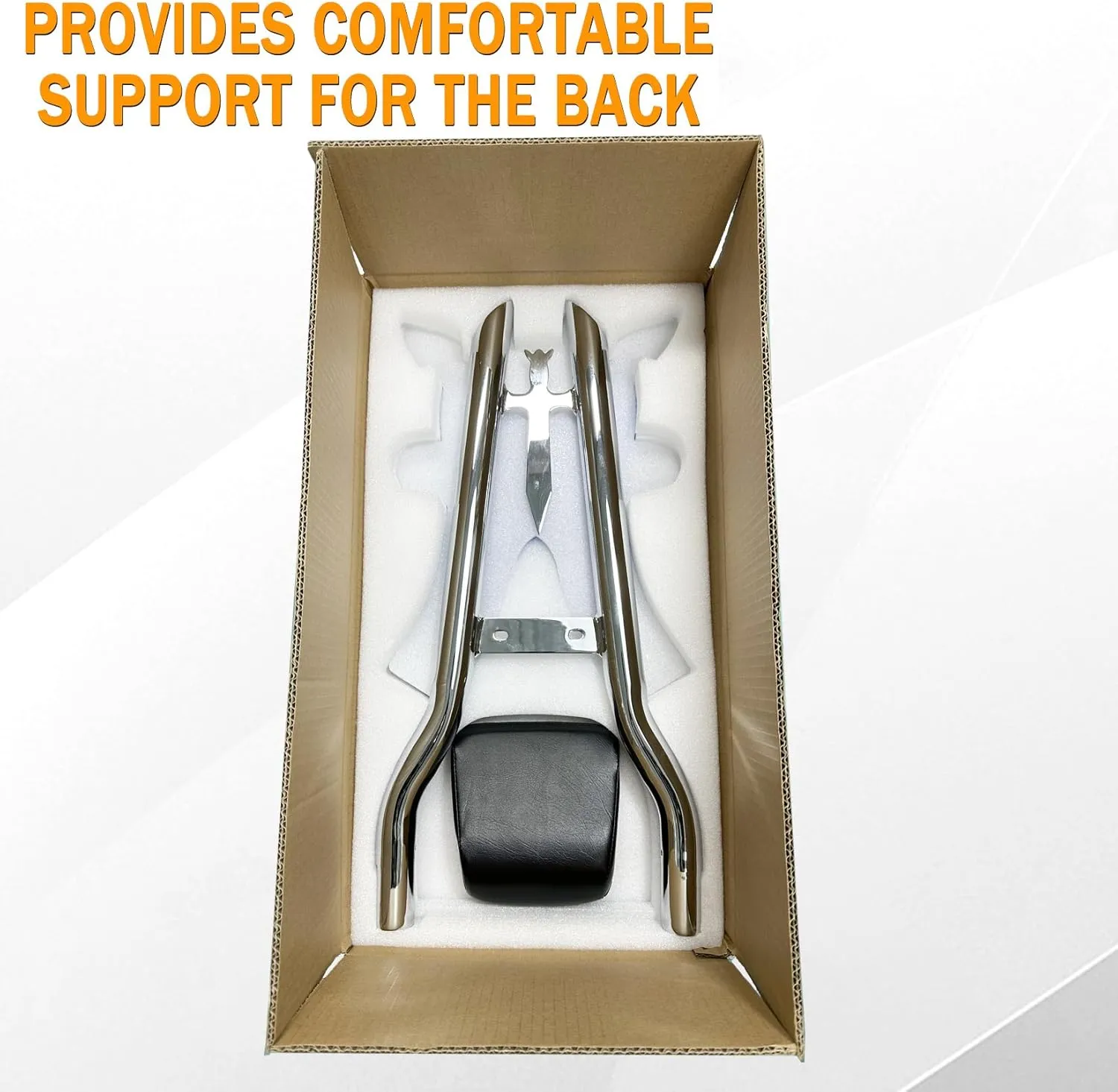 Chrome Detachable Sissy Bar Passenger Backrest Rear Pad for Harley Davidson Touring Models 2009-2024 Street Glide, CVO Road Glide Road King Ultra Limited Electra Glide (30" Tall)