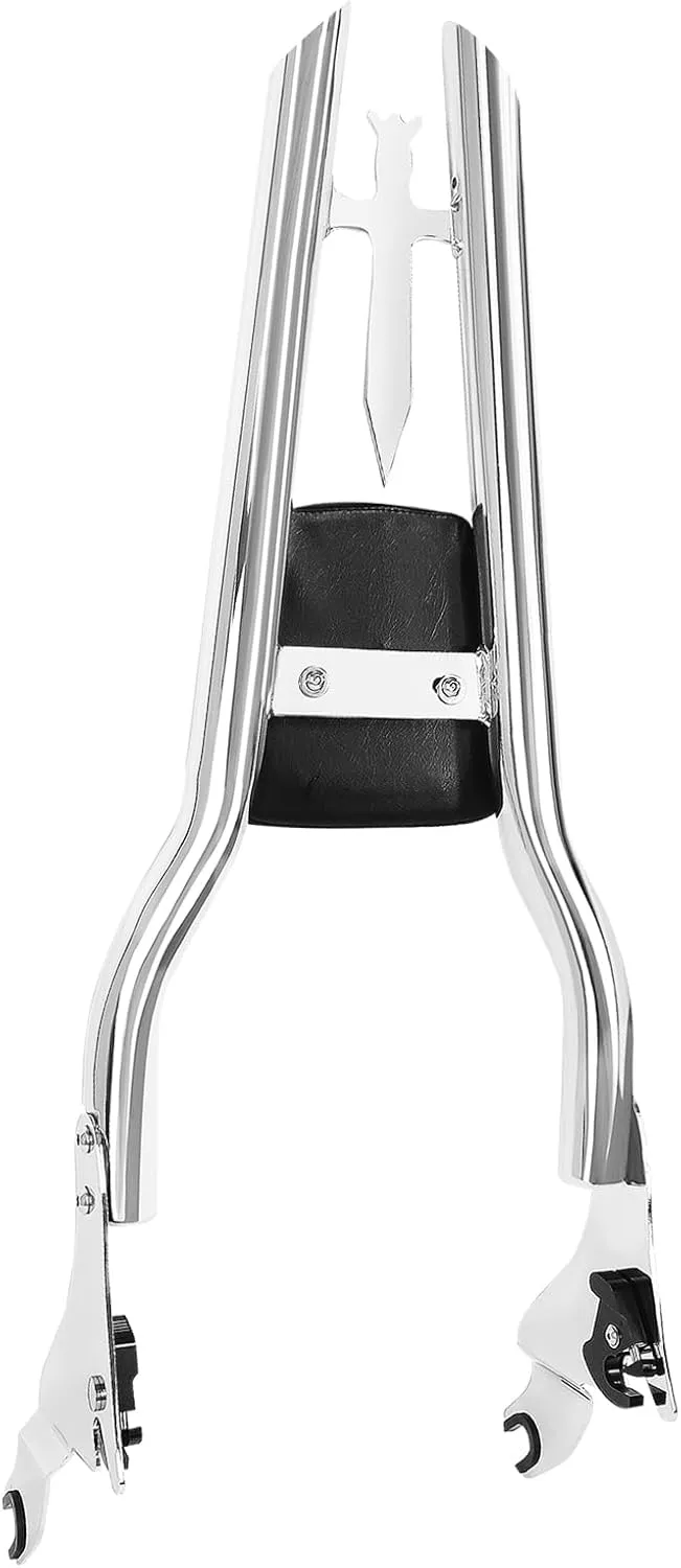 Chrome Detachable Sissy Bar Passenger Backrest Rear Pad for Harley Davidson Touring Models 2009-2024 Street Glide, CVO Road Glide Road King Ultra Limited Electra Glide (30" Tall)
