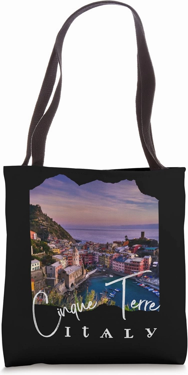 Cinque Terre At Night Cinque Terre Souvenir Tote Bag